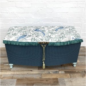 Vintage Lloyd Loom Ottoman - ON HOLD